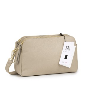 Poseta dama piele naturala DiAmanti Parma taupe deschis